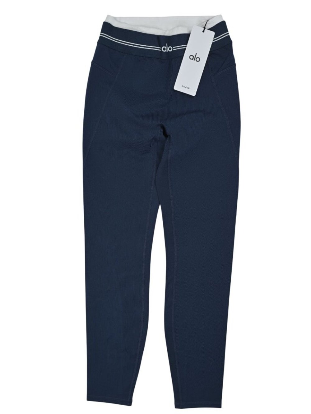 ALO Yoga Airbrush High-Waist 7/8 Better Together Legging W54309R in Navy/White